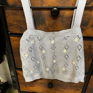 Lilac dasiy tank top with separate cardigan